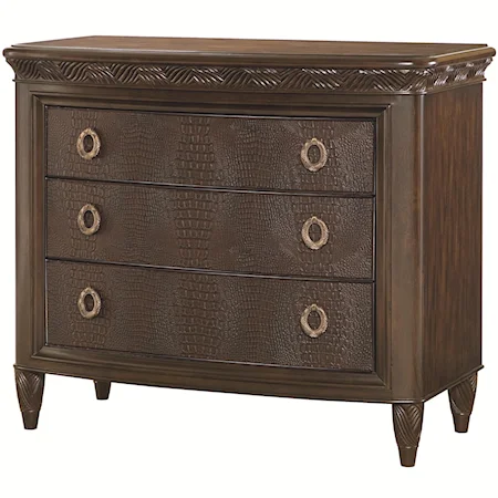 Bachelor Chest with Faux Crocodile Leather